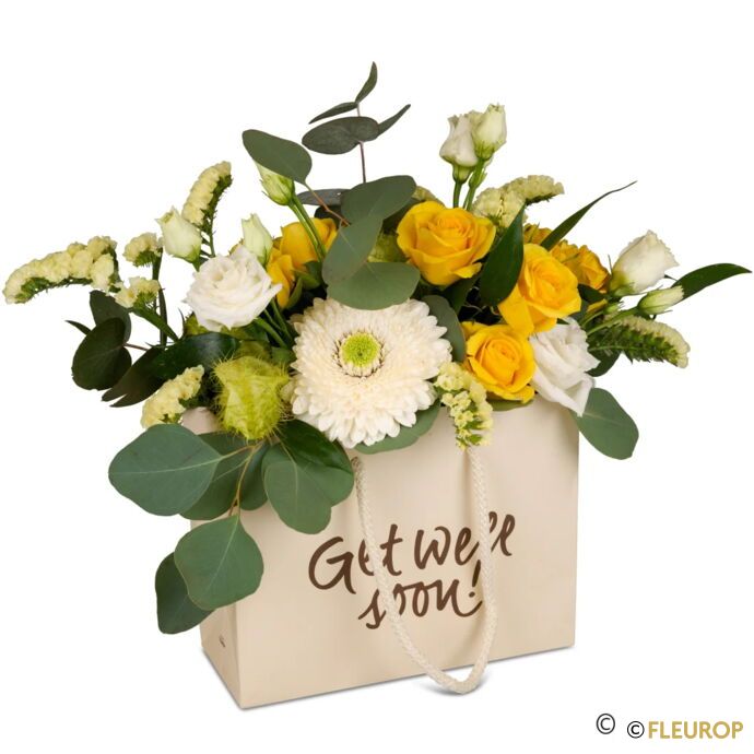 Blumentasche «Get well soon!» gelb