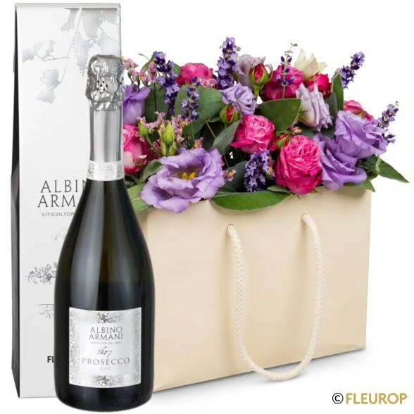 Blumentasche «Lavendel» mit Prosecco Albino Armani DOC (75 cl)