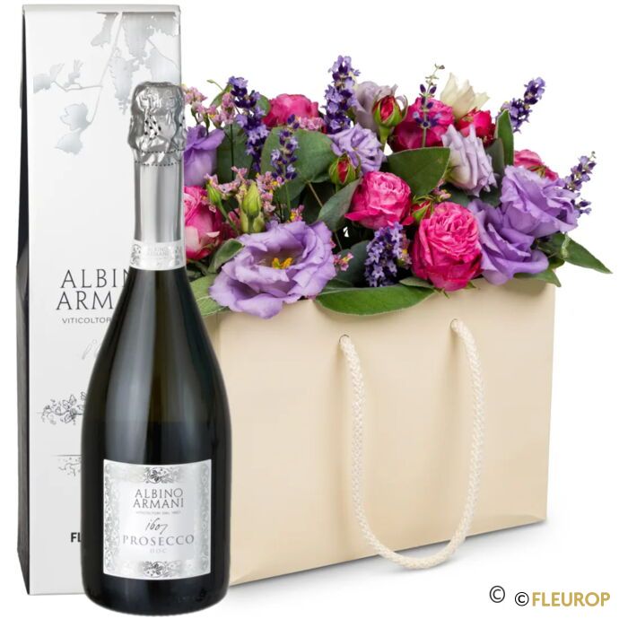 Blumentasche «Lavendel» mit Prosecco Albino Armani DOC (75 cl)